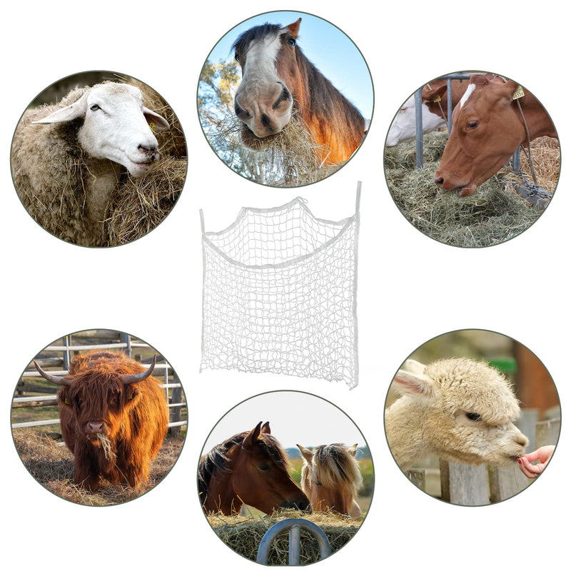 FLKQC Full Day Slow Feed Hay Net Bag Horse Feeding Large Feeder Bag with Small Holes Feed Horse Reduces Horse Feeding Anxiety and Behavioral Issue(36" Length x 23.6" Width) - BeesActive Australia