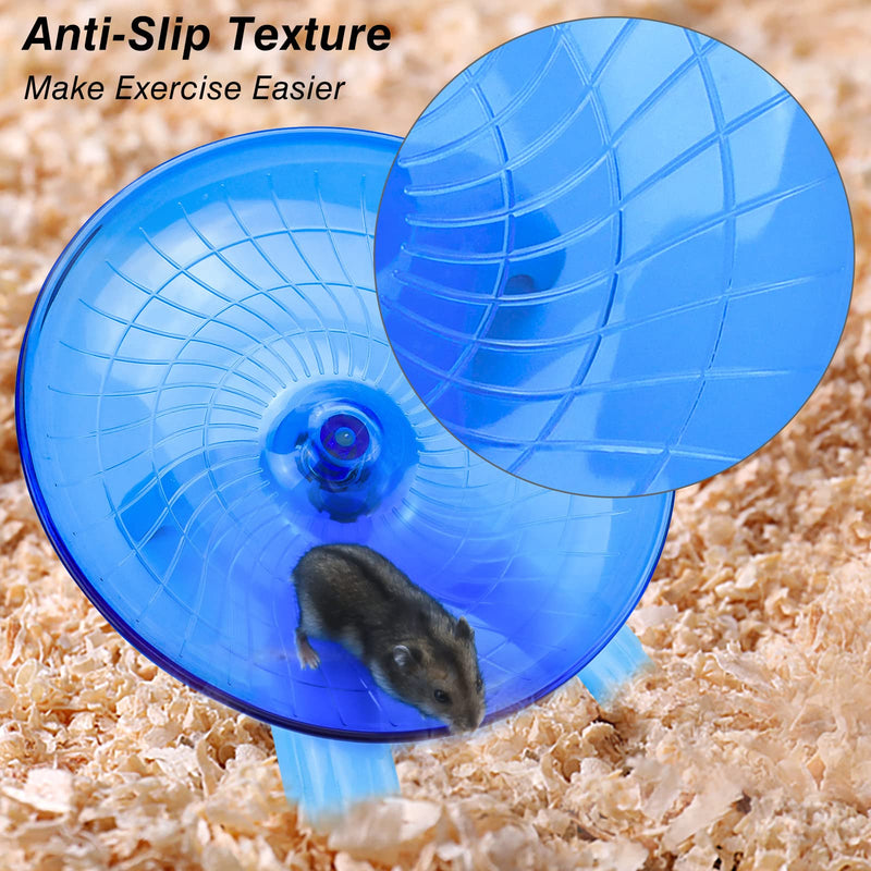 Hamster Wheel Saucer Silent Spinner/ Quiet Exercise Flying Runner for Dwarf Hamster/Gerbil Rat/Small Cage Blue - BeesActive Australia