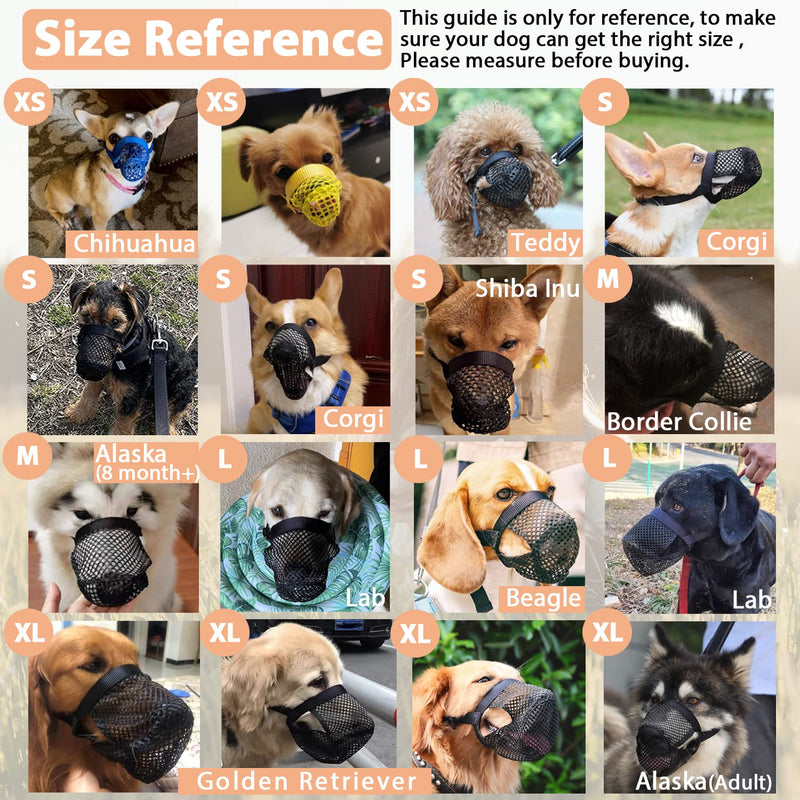 Breathable Mesh Dog Muzzle, Poisoned Bait Protective Muzzle for Dogs to Prevent Biting and Barking S Black - BeesActive Australia