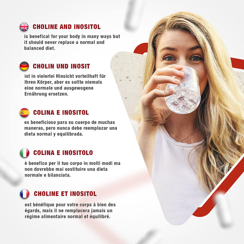 Choline Inositol Capsules - 900mg (450 mg + 450 mg) per Capsule - 70 pcs (2+ Month Supply) of Rapidly Disintegrating Capsules, with 450mg of Cholin Bitartrate and 450mg of Inositol Powder - BeesActive Australia