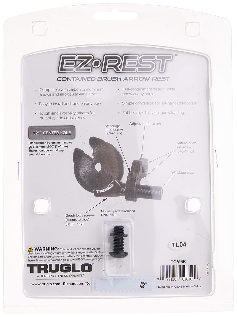 TRUGLO EZ-Rest Full Containment Brush Arrow Rest EZ-Rest Full Containment Brush Arrow Rest - BeesActive Australia