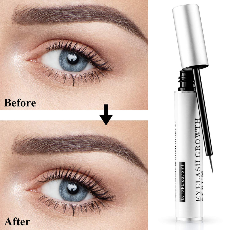 Krucasano Eyelash Growth Serum - Lash Serum to Grow to Lashes by Natural Extract Lengthening Formula for Dense Black Curl Lashes (5ml) - Packaging May Vary - BeesActive Australia