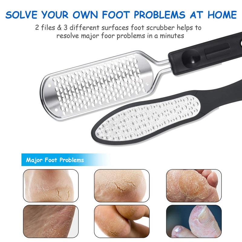 NuLink Foot Files Callus Remover, Colossal Foot Rasp, Foot Scrubber, Heel Scraper, Pedicure Rasp Foot File Dead Skin Double Sided Pedicure Foot Care Kit - BeesActive Australia