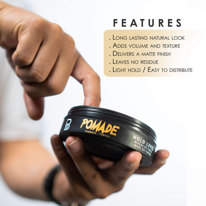 Level 3 Pomade - Improves Hair Strength and Volume L3 - Long-Lasting Hold Infused with Keratin - Level Three Mens Pomade (150 ML) - BeesActive Australia
