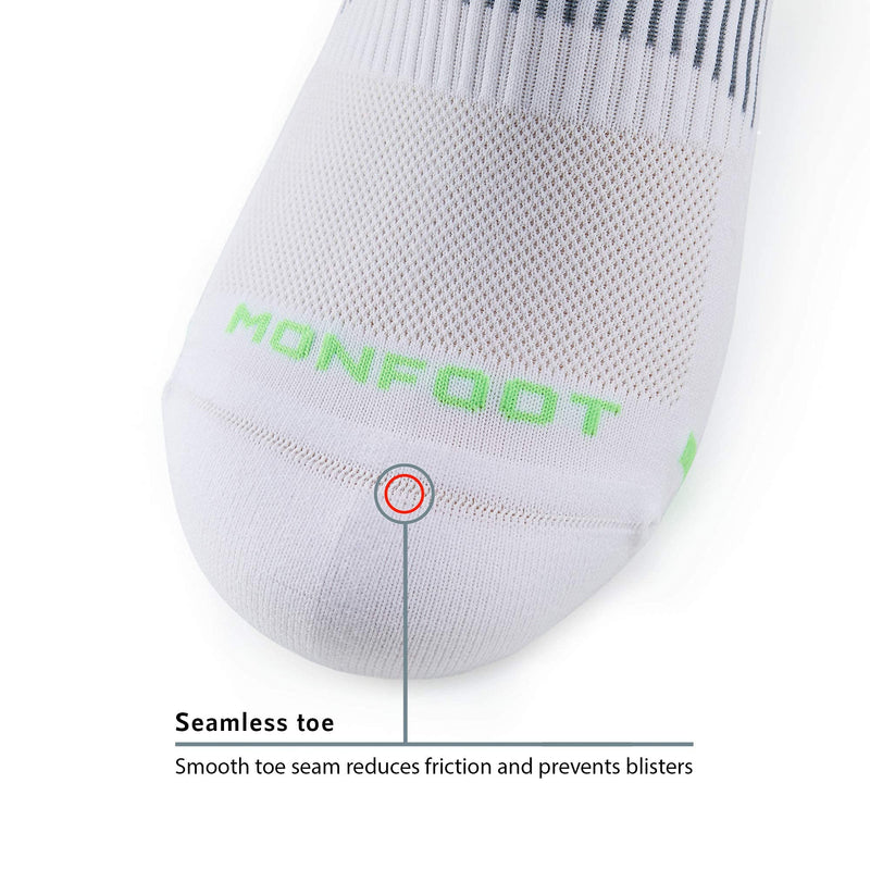 MONFOOT Women's and Men's 3-10 Pack Running Athletic Cushioned Socks [Ankle] White (5 Pairs) Medium - BeesActive Australia