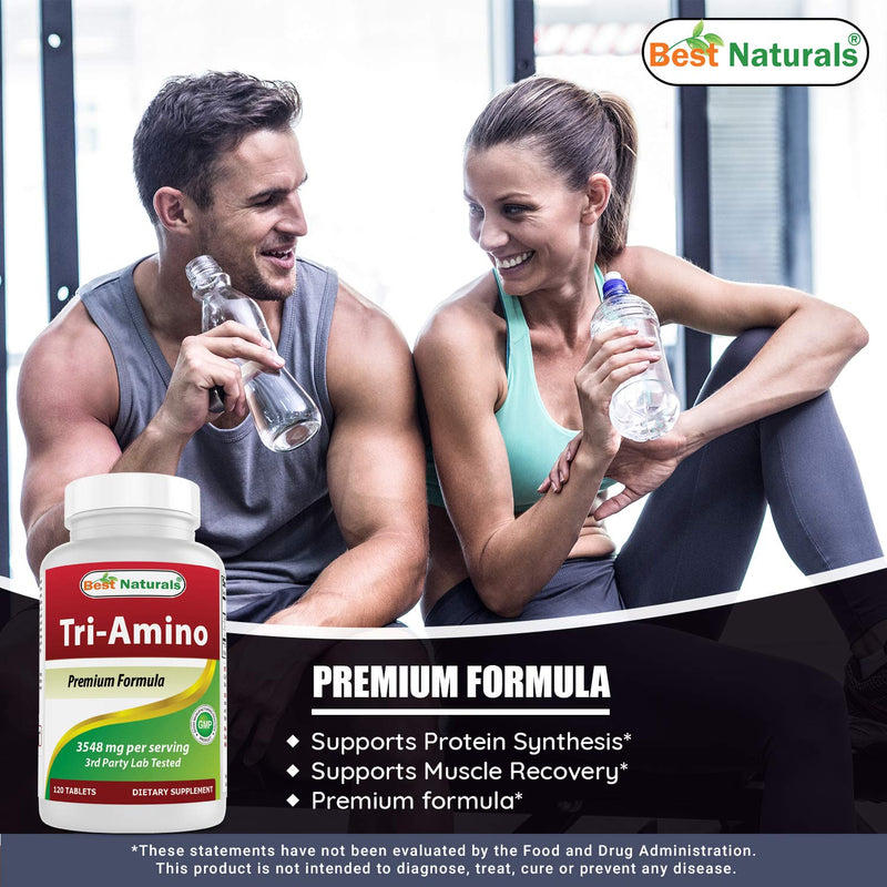 Best Naturals Tri-Amino with L-Arginine, L-Ornithine, L-Lysine 120 Tablets (120 Count (Pack of 1)) 120 Count (Pack of 1) - BeesActive Australia
