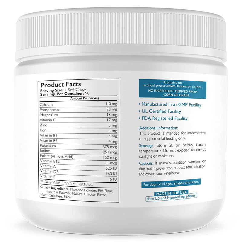 Nutrition Strength Prenatal Vitamins for Dogs to Support Development of Healthy Puppies, Promote Milk Production, with Folic Acid, Iron, Zinc, Iodine, B Vitamins for Pregnant Dogs, 90 Soft Chews - BeesActive Australia