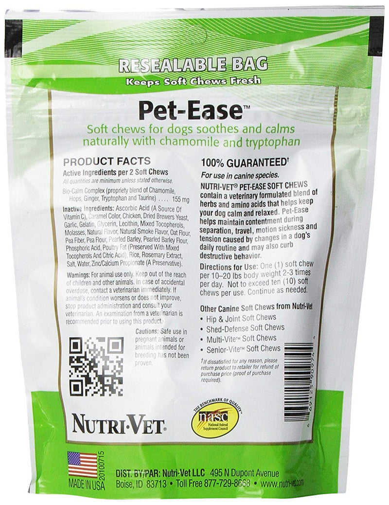 Nutri-Vet 3 Pack of Pet-Ease Soft Chews for Dogs, 70 Count Each, Soothes and Calms Naturally - BeesActive Australia