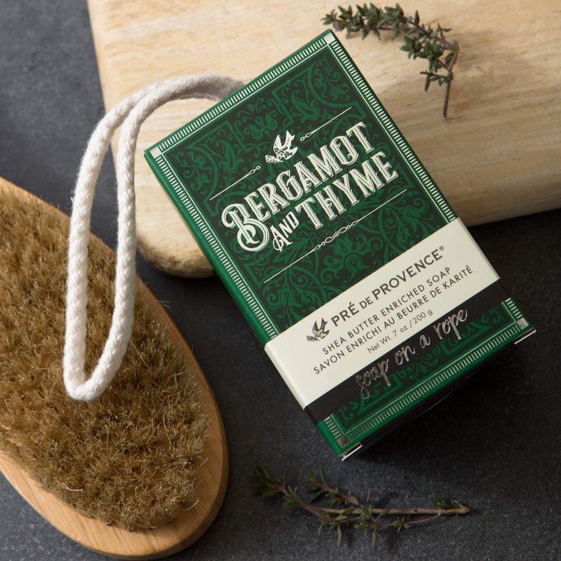 Pre De Provence Men's Fragrance Soap on a Rope Enriched with Natural & Repairing Shea Butter - Bergamot & Thyme (200g) - BeesActive Australia