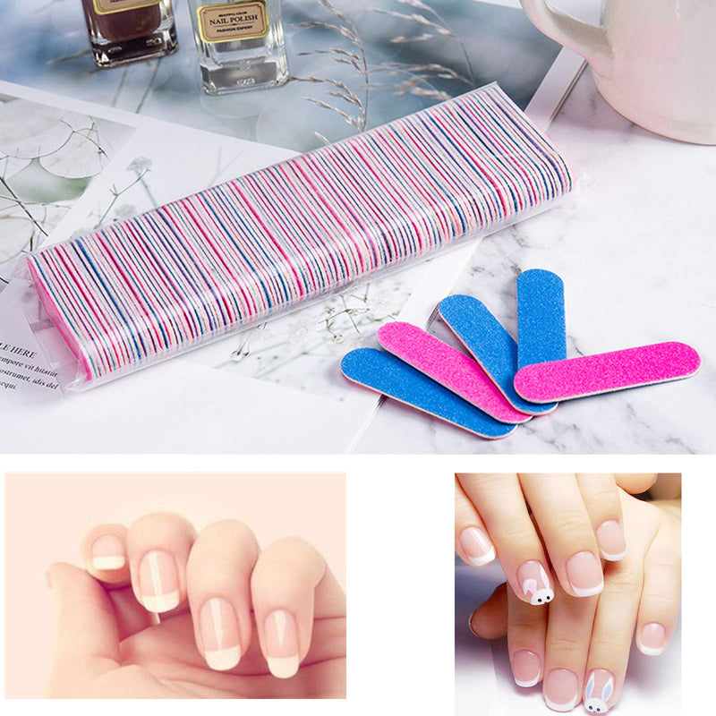 Transun Moo Mini Nail Files Bulk, 100 Pack 2 Inches Disposable Double Sided Emery Boards Manicure Pedicure Tools 2 Inch - BeesActive Australia
