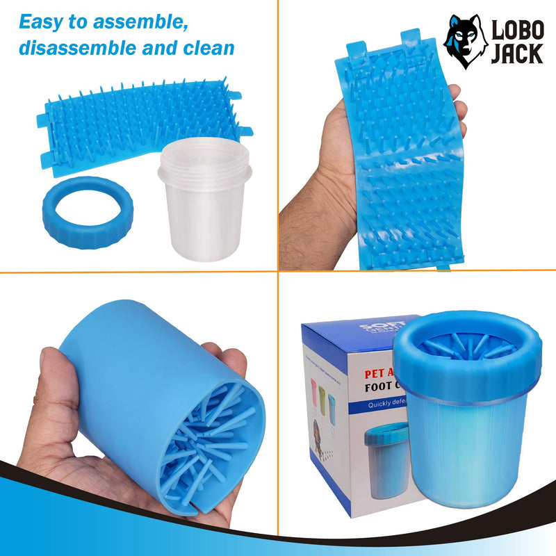 Dog Paw Cleaner, Portable Pet Cleaning 360º Silicone Washer Cup, for Small and Medium Breed Cats and Dogs (Blue) Blue - BeesActive Australia
