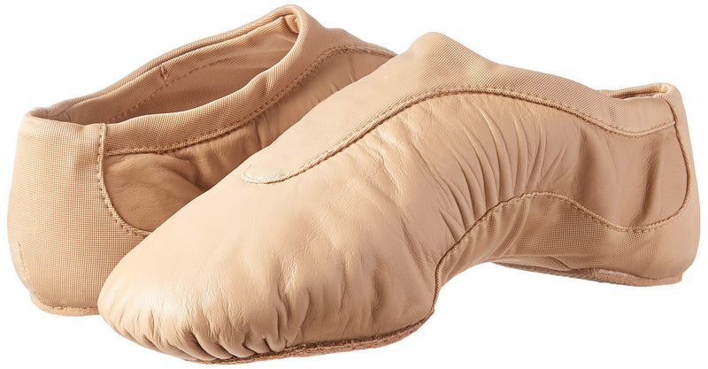 Bloch Women's Pulse Leather and Neoprene Split Sole Jazz Shoe, Tan, 4 - BeesActive Australia