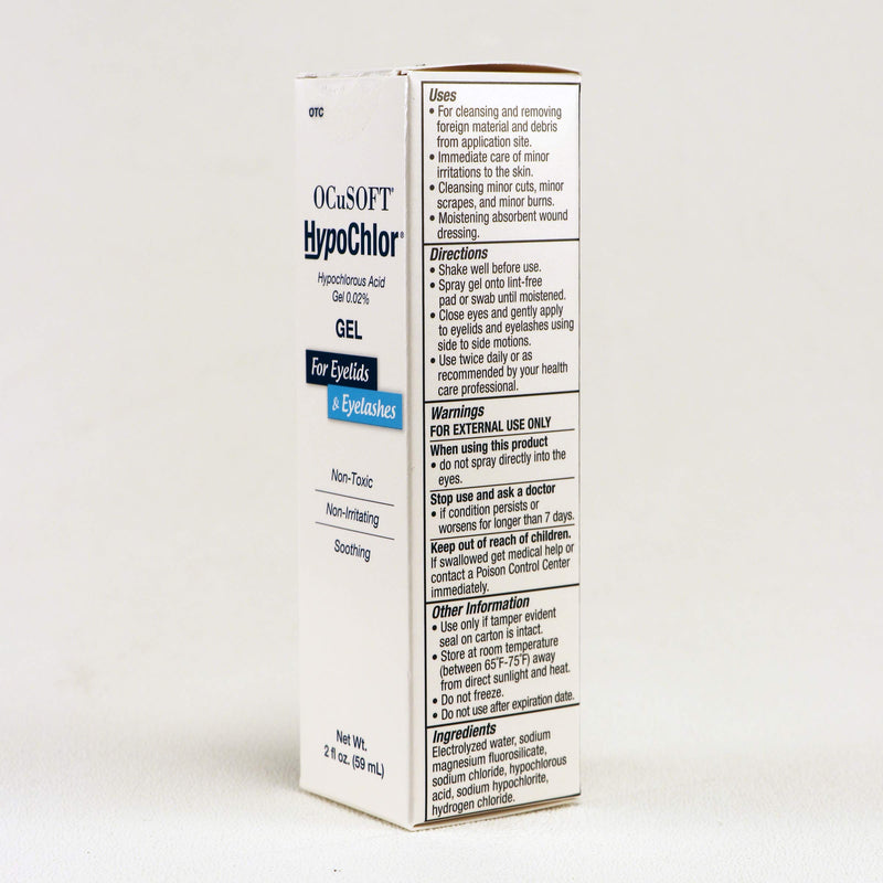 OCuSOFT Hypochlor Gel Formulation Hypochlorous Acid 0.02% 59 Milliters, for Irritated Eyelids Associated with Blepharitis, Dry Eyes, Meibomian Gland Dysfunction and Styes - BeesActive Australia