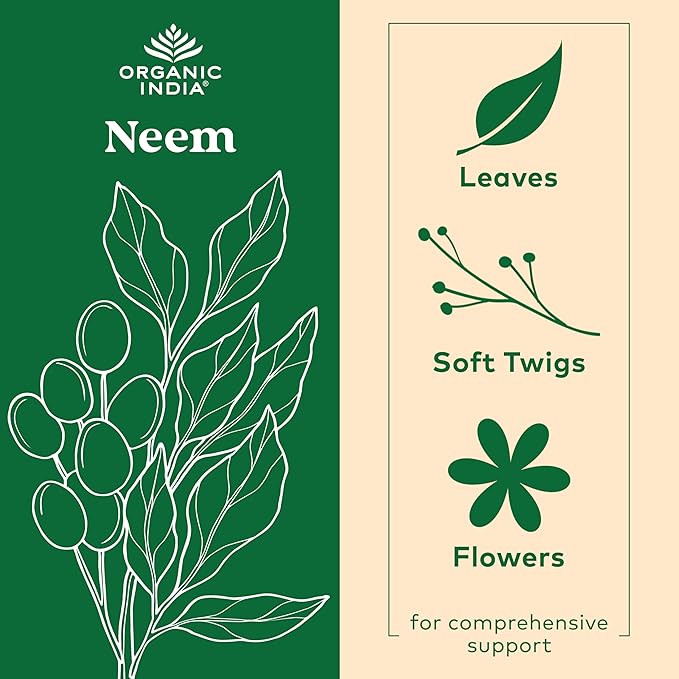 Organic India Neem - 90 Vegetarian Capsules - BeesActive Australia