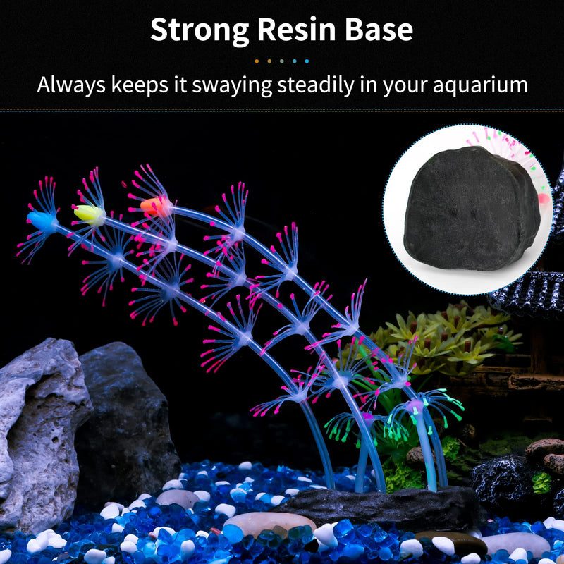 Uniclife Glowing Effect Silicone Artificial Sea Anemone/Strip Plant for Fish Tank, Aquarium Landscape Decoration, Fish Tank Decorations, Artificial Décor Pink Strip - BeesActive Australia