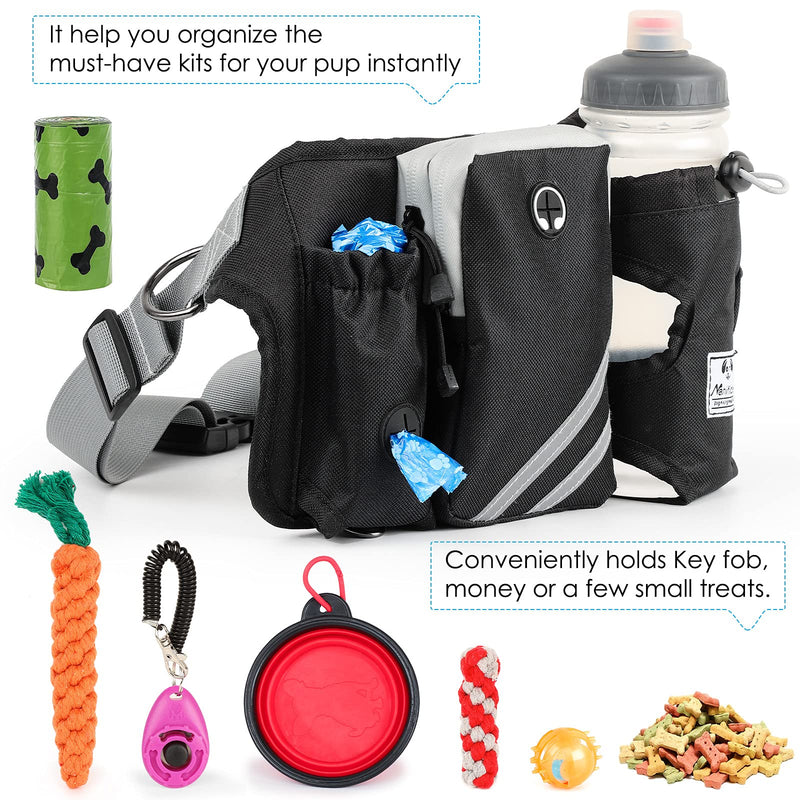 SHINE HAI Retractable Hands Free Dog Leash with Dual Bungees for Dogss, Adjustable Waist Belt, Reflective Stitching Leash for Running Walking Hiking Jogging Biking Blue For 2 Dog - BeesActive Australia