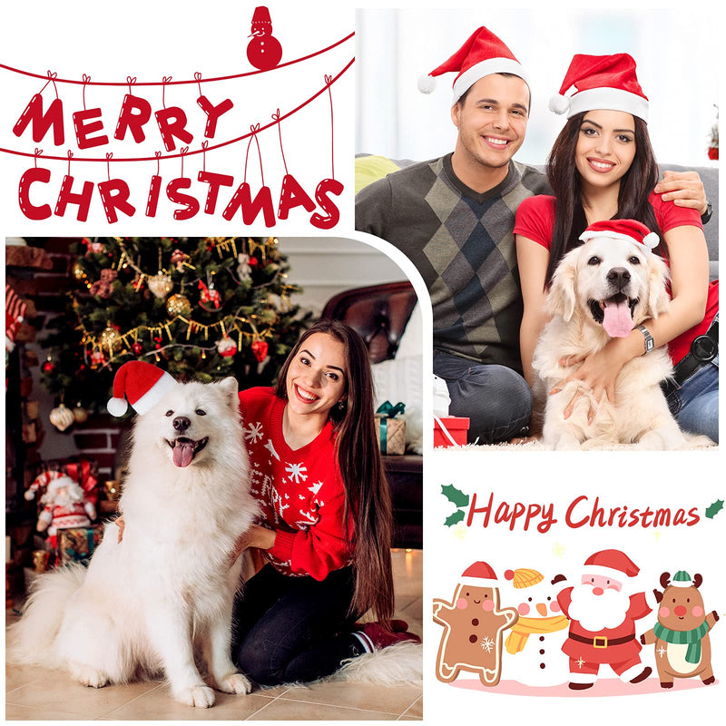 12 Pieces Dog Santa Hat PET Christmas Hat Soft Plush Cat Hat Pet Costumes for Small Dog Cat Puppy Christmas Supplies - BeesActive Australia