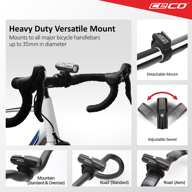 CECO-USA: 1,000 Lumen USB Rechargeable Bike Light  Tough & Durable IP67 Waterproof & FL-1 Impact Resistant Super Bright Model F1000 Bicycle Headlight  For Commuters, Road Cyclists & Mountain Bikers - BeesActive Australia