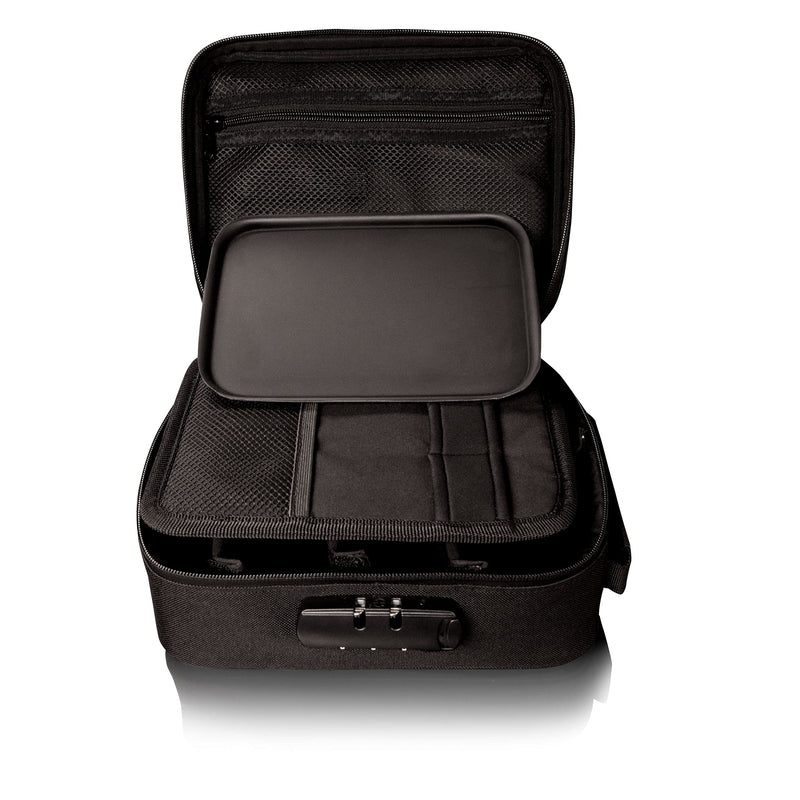 STASHIC LARGE Smell Proof Stash Bag - Lockable Case - Rolling Box - Activated Carbon Lining - Premium Discreet Safe Storage - 2023 Version with Roll Tray & Premium YKK Zips/Anti-Snag - SH* Black on Black - BeesActive Australia