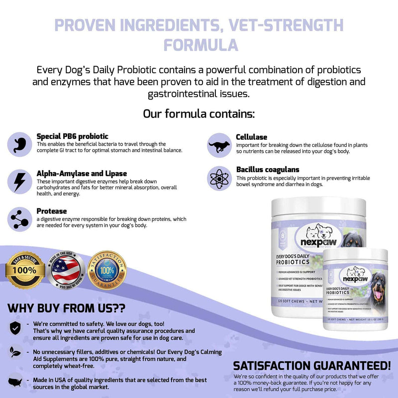 Probiotics for Dogs - Relief Diarrhea, Gas, Bloating, Constipation, Upset Stomach - Digestive Health Support - Soft Chews for Dog & Puppies - BeesActive Australia