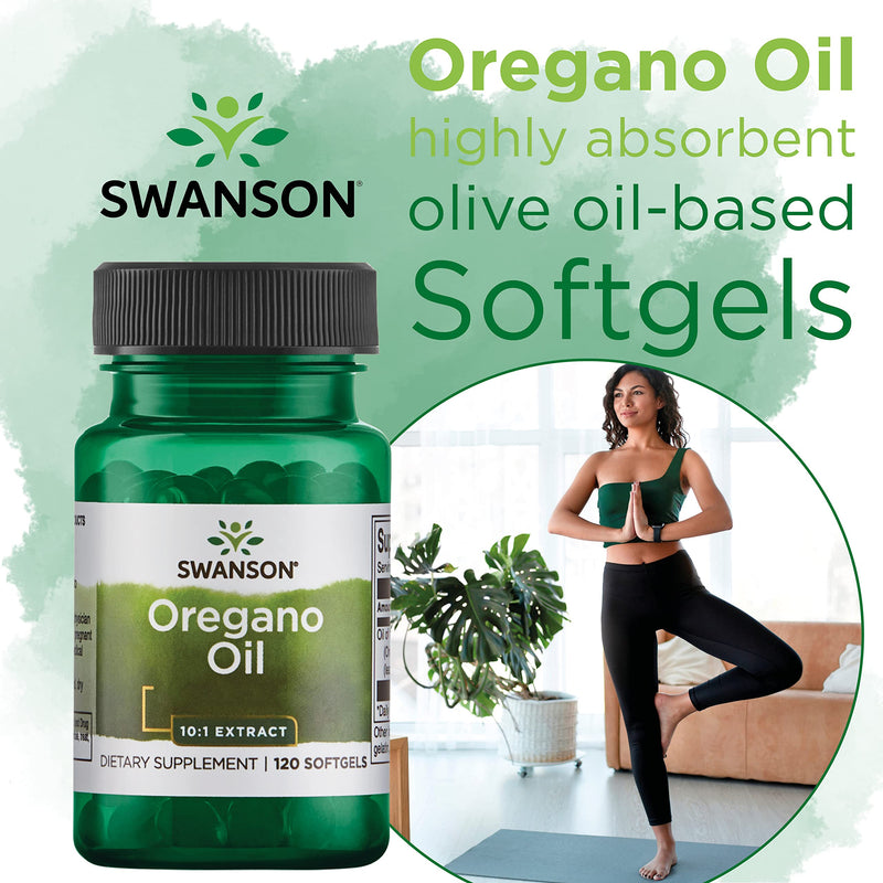 Swanson, Oregano Oil, Origanum Vulgare, 150mg, 120 Softgels, High Strengh, Lab Tested, Soy Free, Gluten Free, Non GMO - BeesActive Australia