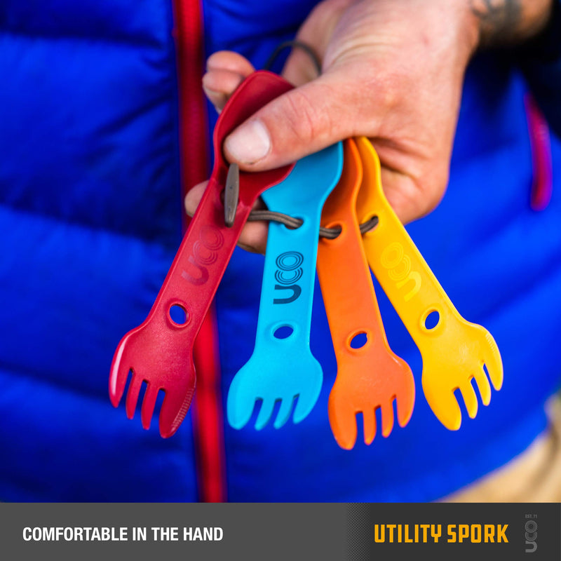UCO Utility Spork 3-in-1 Combo Spoon-Fork-Knife Camping Utensil, 4-Pack Classic - BeesActive Australia