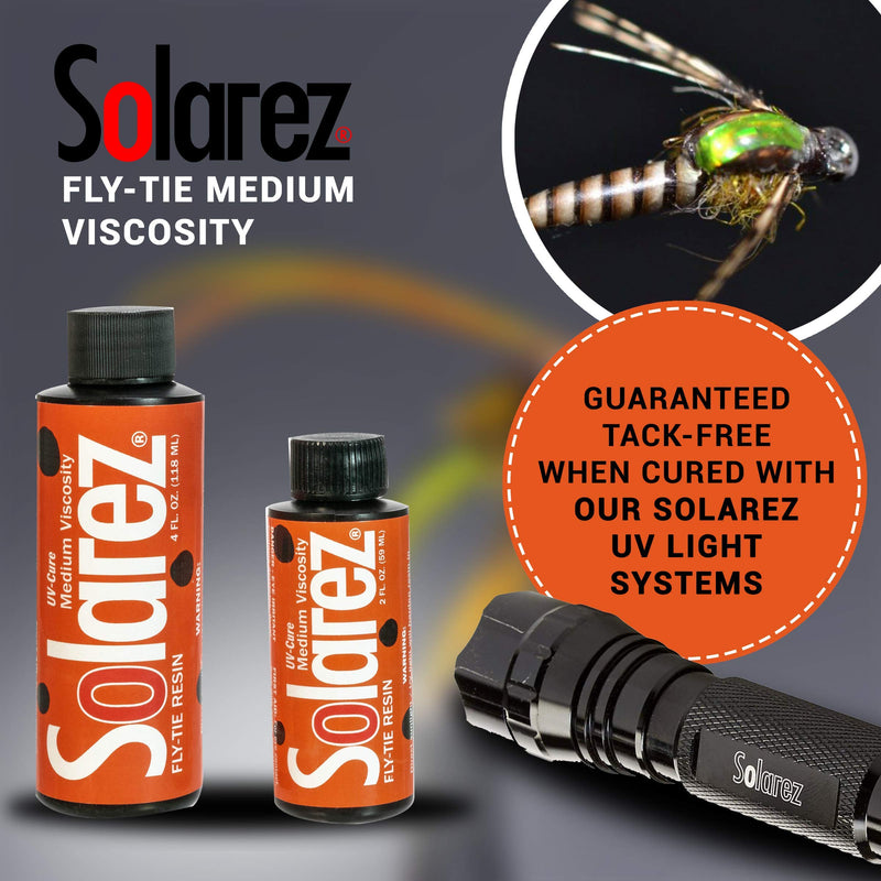SOLAREZ Fly Tie UV Cure Resin - Medium Formula (3 Sizes) Fly Tying, Fly Fishing, Build Durable Fly Heads and Bodies, w/Clear, Fast UV Cure ~ Made in The USA! 0.5 - BeesActive Australia