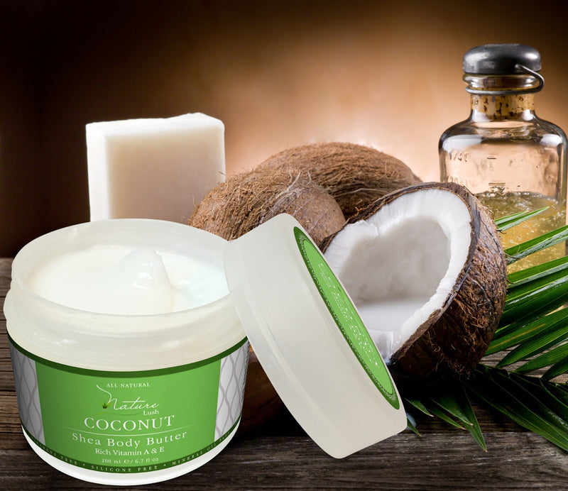 Best Coconut Body Cream - Natural & Organic – Deep Moisturizing Shea Butter with Almond by Nature Lush - 6.7 fl oz. - BeesActive Australia