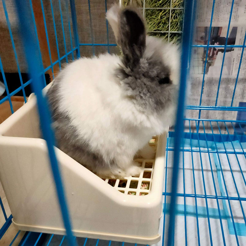 kathson Rabbit Litter Box Trainer Small Animal Potty Corner Toilet with Drawer Pet Cage Pan Litter Bedding Box for Adult Guinea Pig Hamster Bunny Ferret Galesaur Mouse Squirrel White - BeesActive Australia