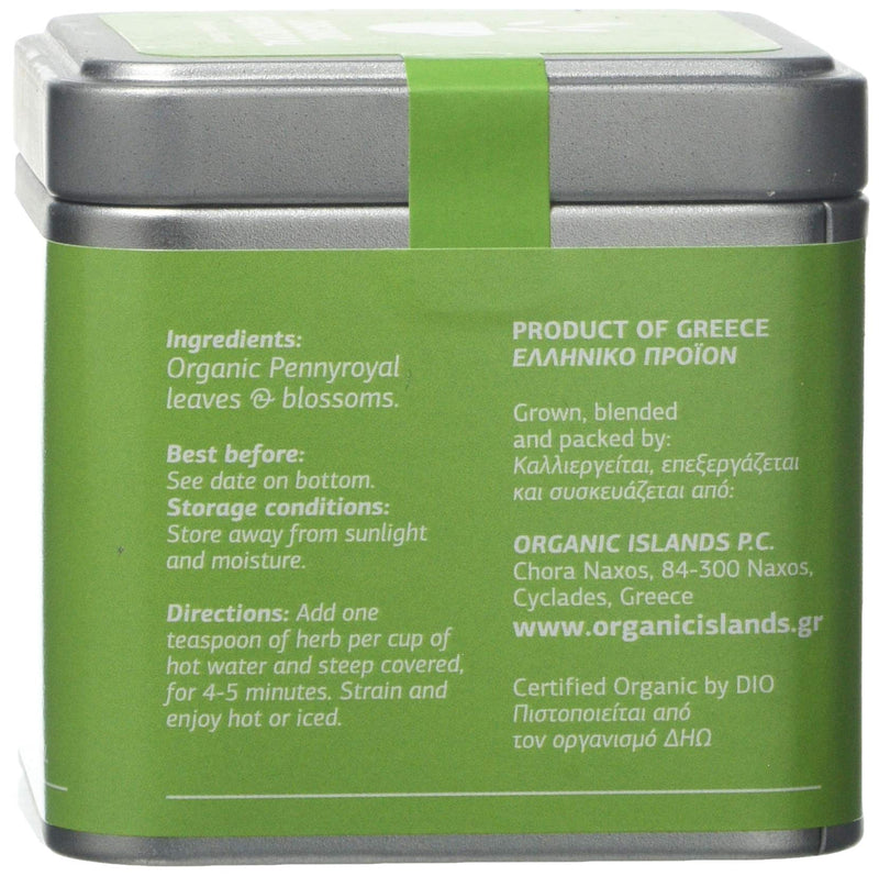 Organic Islands Herbs Greek Pennyroyal Single Cube Tin, 25 g (Pack of 2) - BeesActive Australia