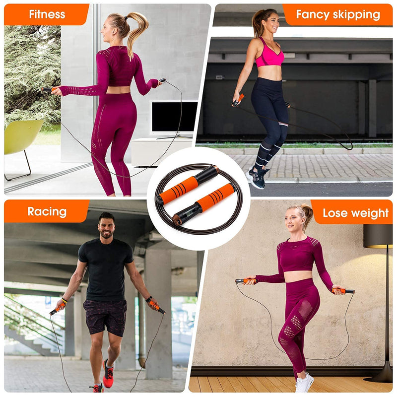 Smart Jump Rope, Speed skipping rope for Women, Men & Kids Adjustable Digital jumping rope with Jump and Calories Counter for Fitness, Exercise, Workout, Boxing, weight loss at Gym or Home - BeesActive Australia