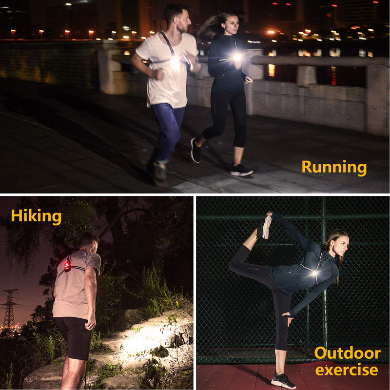 [AUSTRALIA] - Running Lights for Runners & Joggers - Outdoor Night Chest Running Light with Adjustable Pivoting Beam for Early Morning Runs & Jogs - Run Light for Running, Jogging, Dog Walking, Camping, Hiking 