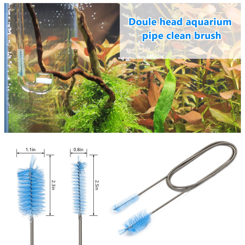 Liveek Extra Long Aquarium Aquascaping Tools Kit 8 in 1, Stainless Steel Aquarium Plant Tools Long Fish Tank Aquascape Tools Tweezers Scissors Scrapers, PH Paper, Fish Net, Aquarium Clean Brush, Bag - BeesActive Australia