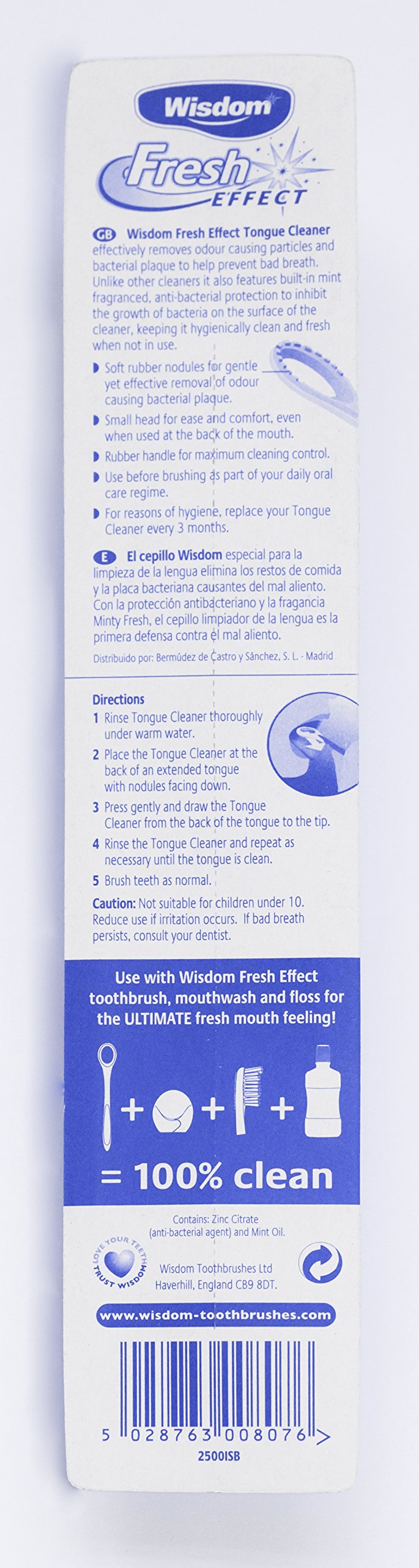 Wisdom Fresh Effect Tongue Cleaner, Pack of 3 3 Count (Pack of 1) - BeesActive Australia