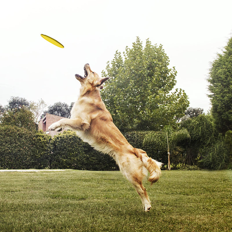YEAHDORIMI Natural Rubber Flying Disc Dog Toy，Suitable for Playing Outdoors, on The Beach, in The Courtyard Yellow - BeesActive Australia