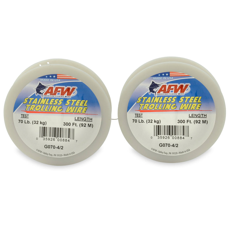 American Fishing Wire Stainless Steel Trolling Wire (Single Strand) Bright 300 Feet, 100 Pound Test - BeesActive Australia
