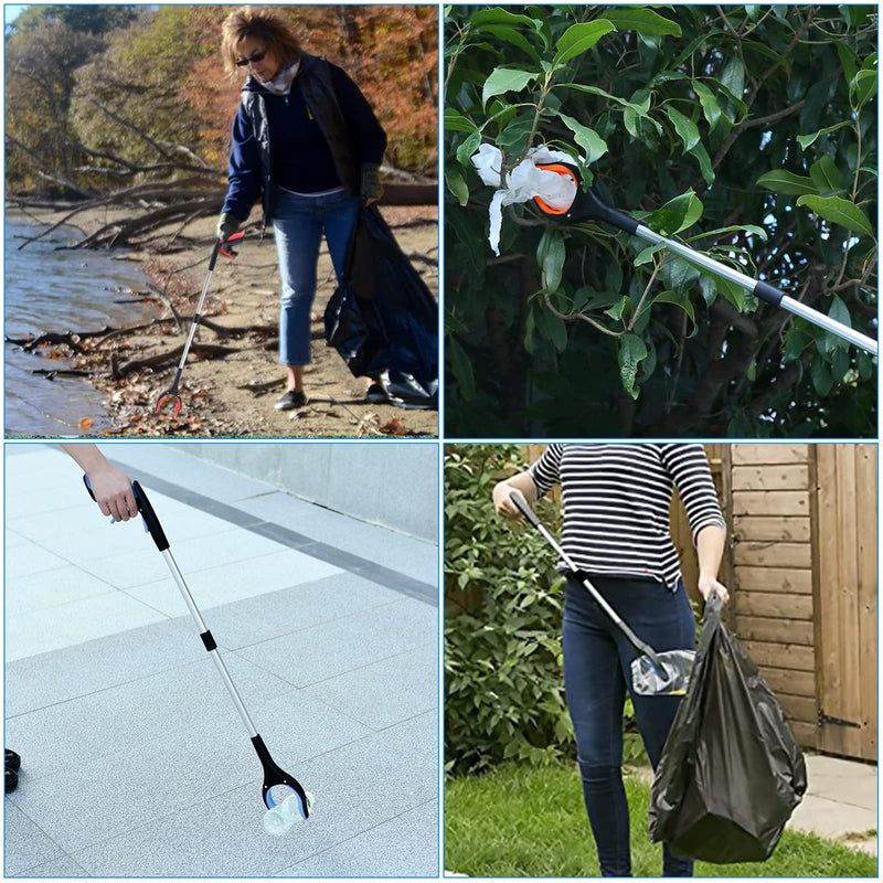 OITUGG Litter Pickers set of 2 pcs - Rubbish Picker Grabber with Magnetic Tip - 32" Long Reach Helping Hand Grabber Stick for Adults Children - Grabber Tool Reaching Aids for elderly disabled multicolour + 2pcs - BeesActive Australia