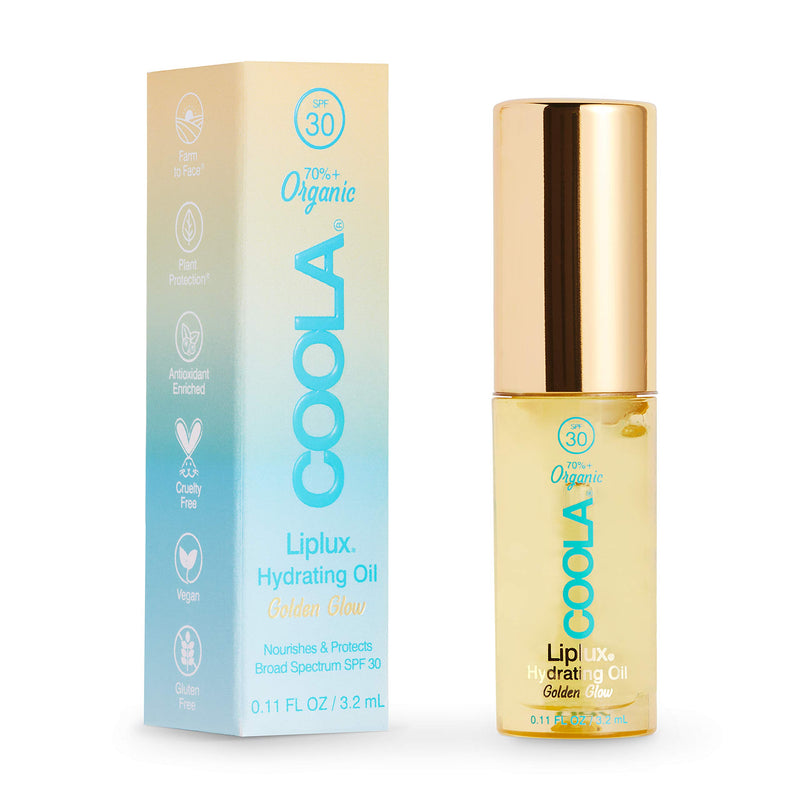 COOLA Organic Liplux Lip Oil Sunscreen, Lip Care for Daily Protection, Broad Spectrum SPF 30, 0.11 Fl Oz - BeesActive Australia