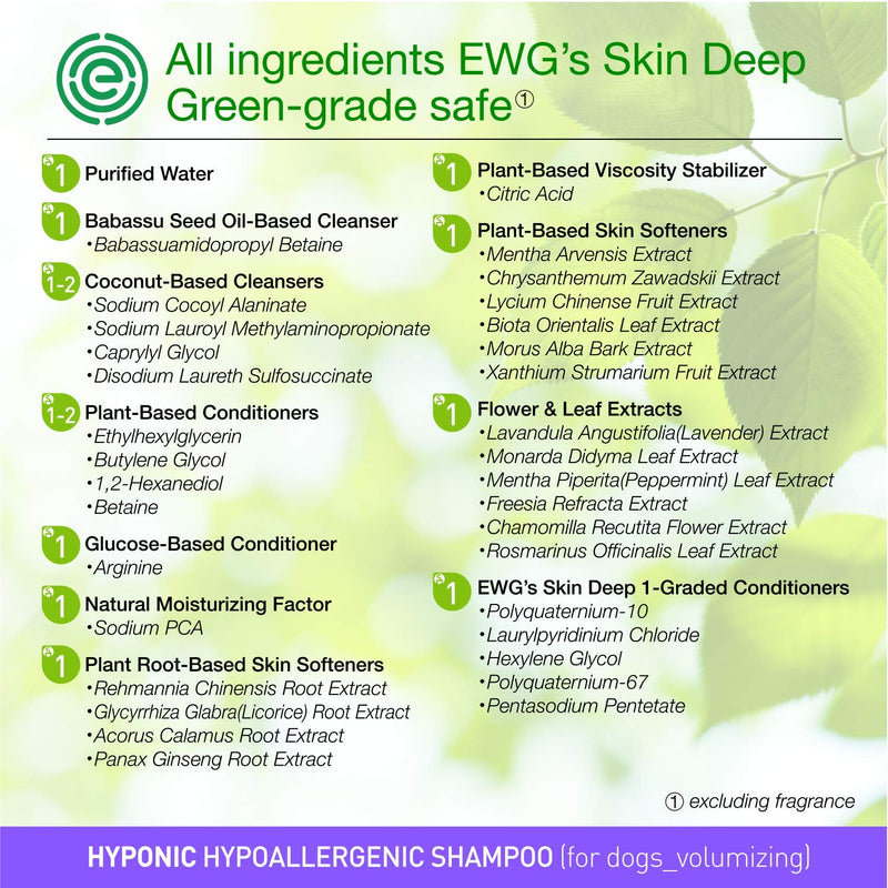 HYPONIC Hypoallergenic Premium Dog Shampoo (16.9 / 50.7 oz) - Deodorizing, Sensitive Skin, Detangling Volumizing (16.9 oz) - BeesActive Australia
