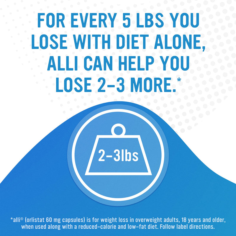 alli Diet Weight Loss Supplement Pills, Orlistat 60Mg Capsules, 170 Count - BeesActive Australia
