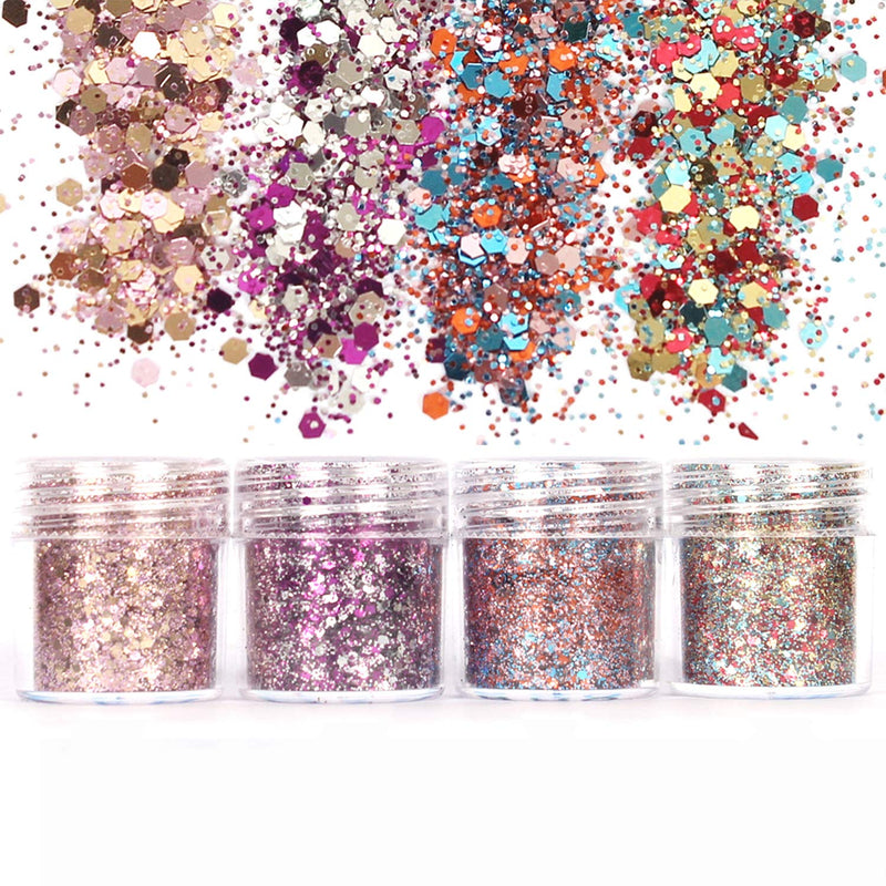Unime Body Glitter 16 Colors Chunky Glitter for Body Face Hair Make Up Nail Art Mixed Color Glitter - BeesActive Australia