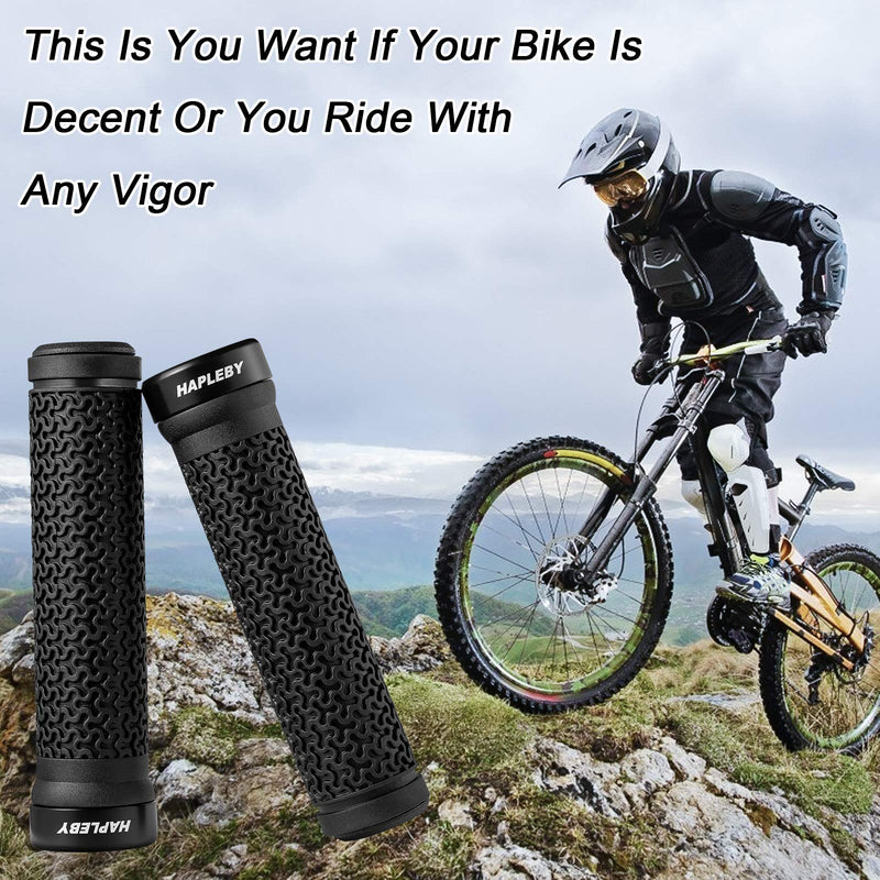 Hapleby Premium Bike Handlebar Grips, Single Lock-on Bike Grips, Professional Mountain Bicycle Handlebar Locking Grips with Anti-Slip, 2PCS Screw and 2PCS Allen Wrench for Free - BeesActive Australia