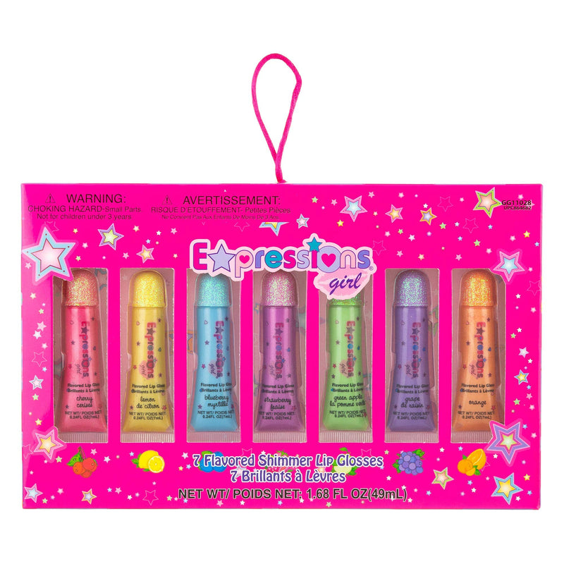 Expressions -7pc Flavored Shimmer Lip Gloss for Girls, Kids Lip Gloss Set .Moisturizing Shimmer Lipgloss Party Shinning and Long Lasting Waterproof Colorful Lip Gloss For Women and Girls - BeesActive Australia