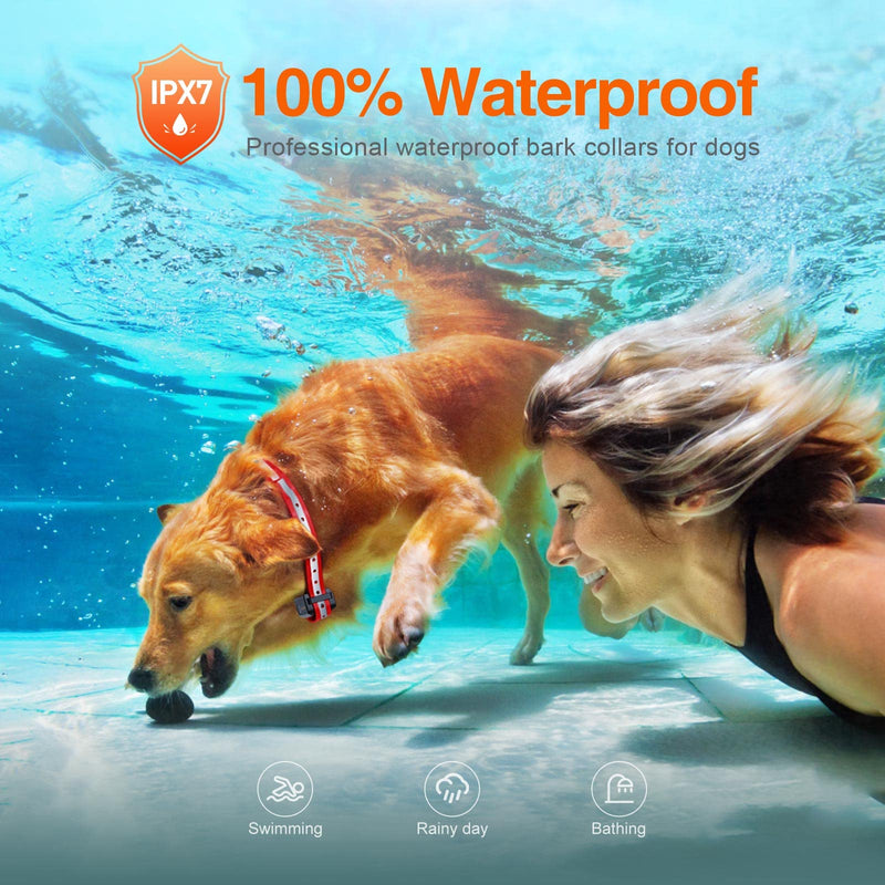 ROJECO Dog Training Collar with 3300FT Remote，IPX7 Waterproof Rechargeable Shock Collar for Large Medium Small Dog，3 Safe Training Modes with Beep，Vibration and Shock，Adjustable Electronic Dog Collar Orange - BeesActive Australia