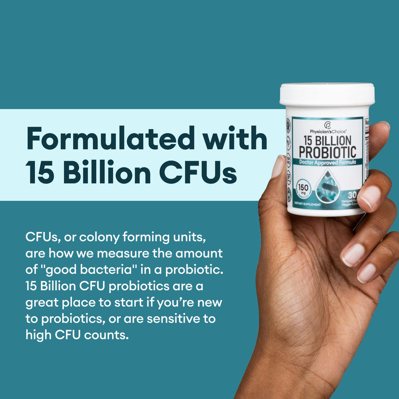 Physician's CHOICE Beginner Probiotics 15 Billion CFU - 6 Diverse Strains & Organic Prebiotics, Designed for Overall Digestive Health and Supports Occasional Constipation, Diarrhea, Gas & Bloating - BeesActive Australia