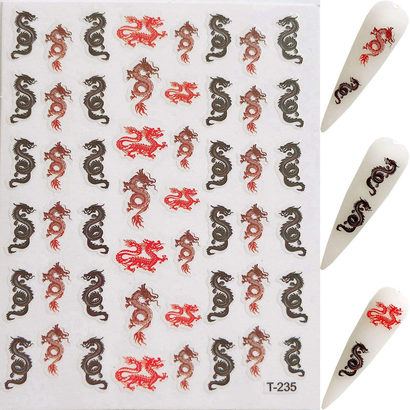 NAIL ANGEL 11Sheets Nail Art Adhesive Sticker Sheets Different Dragon Snake Shapes Nail Art Decoration 10256 - BeesActive Australia