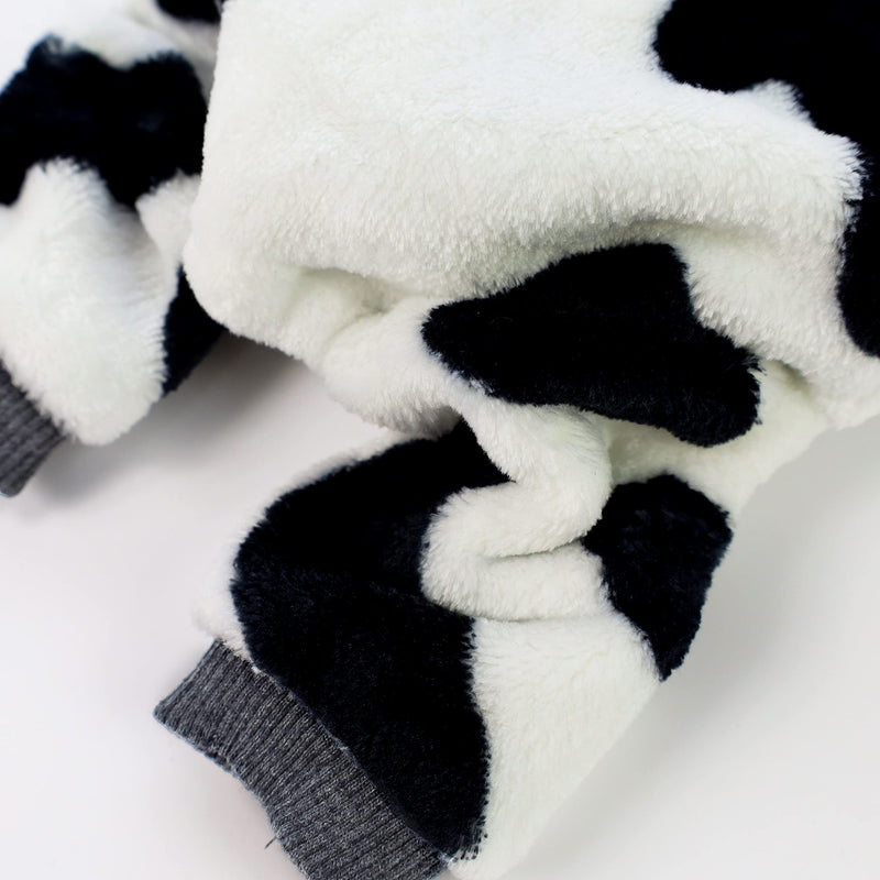 Fitwarm® Adorable Milk Cows Pet Dog Clothes Comfy Velvet Winter Pajamas Coat Jumpsuit Large (Chest18" Back16") - BeesActive Australia
