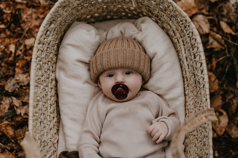 BIBS Pacifiers 0-6 Months | Pack of 2 Premium Soothers | BPA-Free Round Nipple | Made in Denmark | Pale Butter/Dusty Pink Pacifier - BeesActive Australia