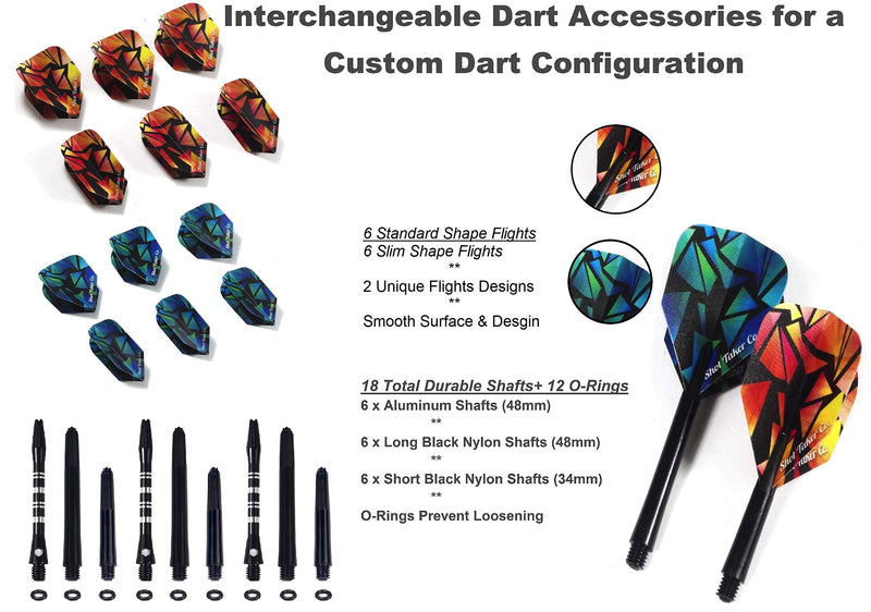 [AUSTRALIA] - SHOT TAKER CO. EST. 2017 Steel Tip Darts Set - Professional Darts with Customizable Configuration, Aluminum and Plastic Shafts, O-Rings, Flights, Dart Tool, Sharpener, Gift Case GMC-A Navy 22g 
