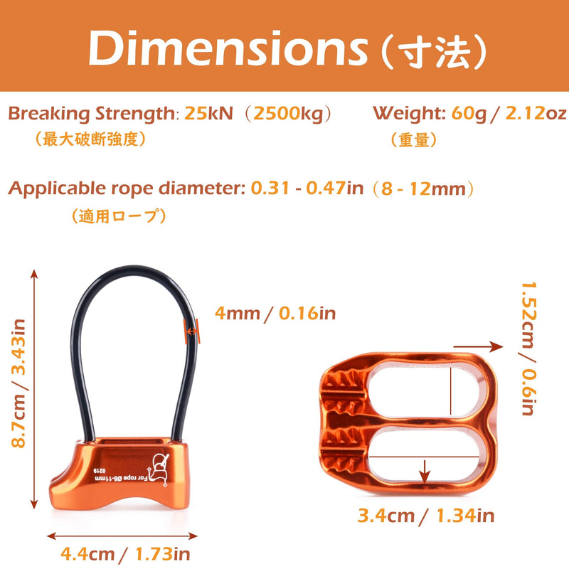 TRIWONDER ATC Belay Device V-grooved Micro Rescue Guide Belay Device Rock Rappelling Orange - BeesActive Australia